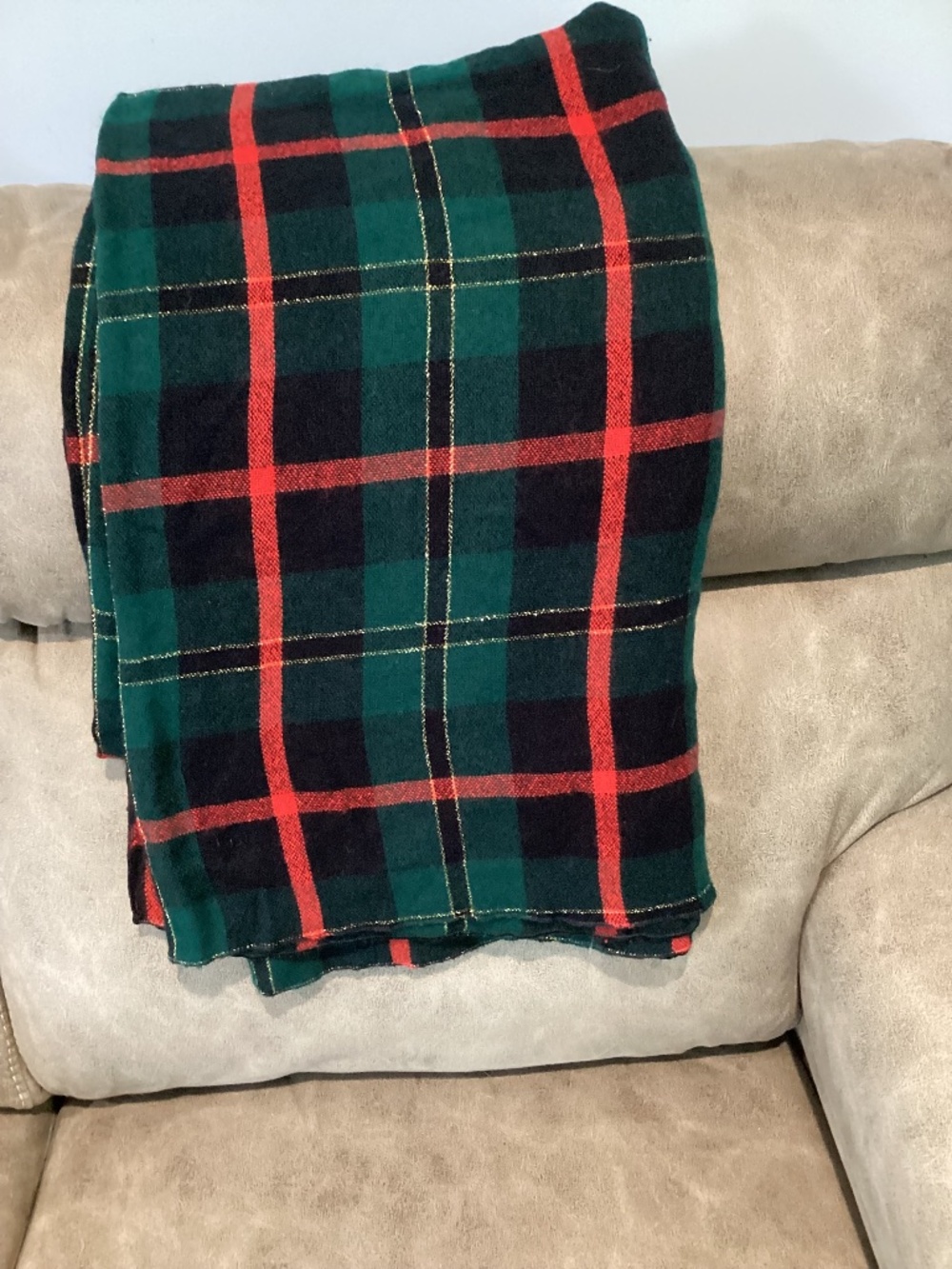 Holiday Christmas Fabric plaid tablecloth rectangle